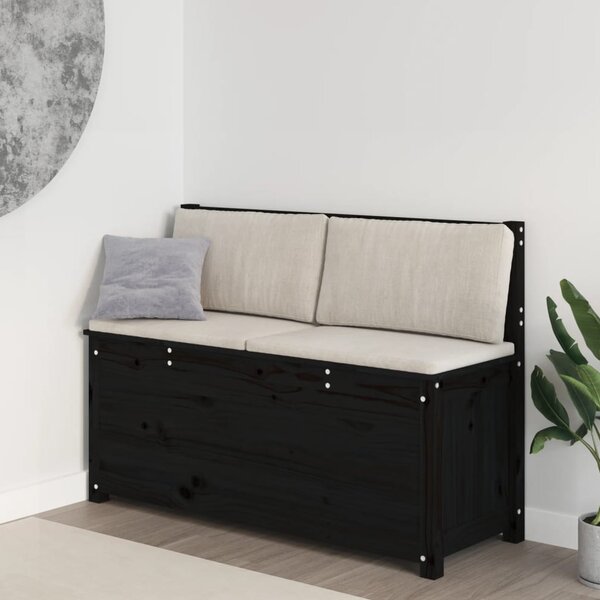 Laval Wooden Large Hallway Storage Seating Bench In Black