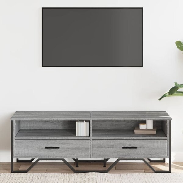 Fallon Wooden TV Stand With 2 Drawers In Grey Sonoma