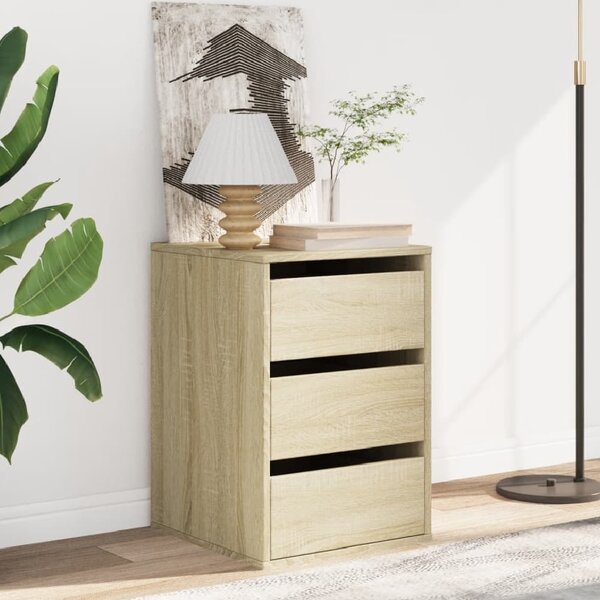 Flint Wooden Chest Of 3 Drawers In Sonoma Oak