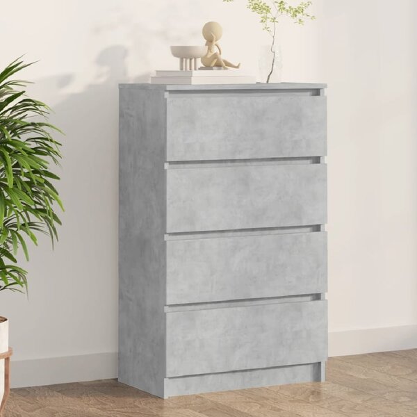 Calgary Wooden Chest Of 4 Drawers In Concrete Grey