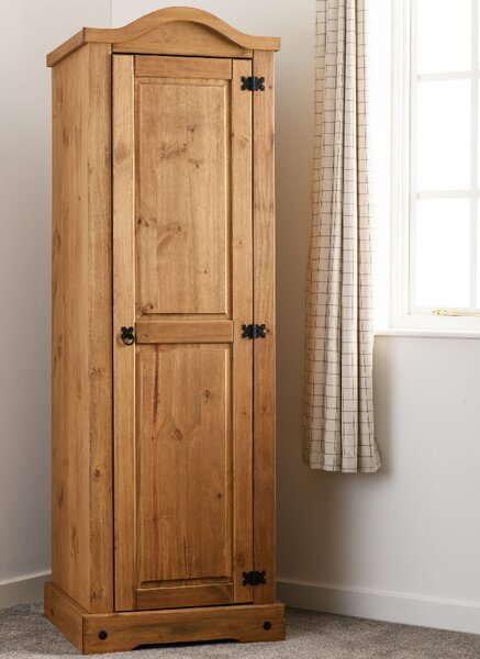 Central Wooden Wardrobe With 1 Door In Oak