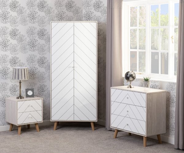 Davis Wooden Furniture Set In Dusty Grey And White