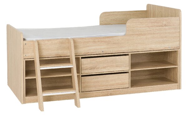 Floyd Wooden Low Sleeper Children Bed In Sonoma Oak