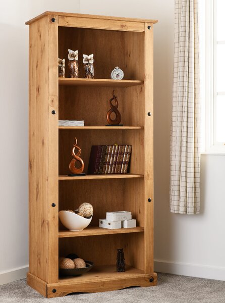 Central Wooden Bookcase With 5 Shelves In Oak