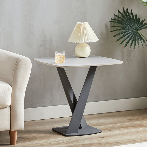 Amaari Sintered Stone Lamp Table With Anthracite Base