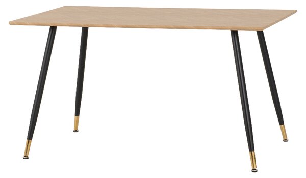 Hanover Wooden Dining Table Medium With Black Legs In Oak