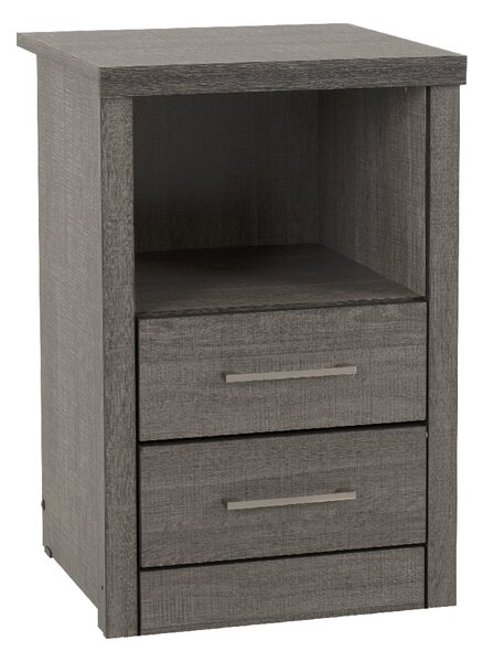 Laggan Wooden Bedside Cabinet With 2 Drawers In Black