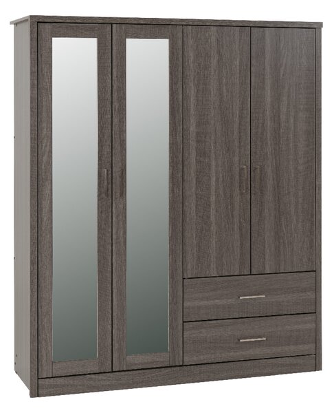 Laggan Wooden Wardrobe With 4 Doors In Black