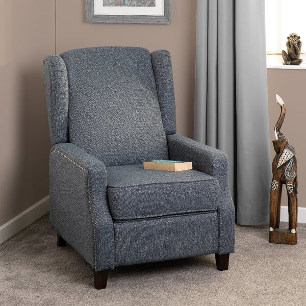 Katy Fabric Recliner Armchair In Blue