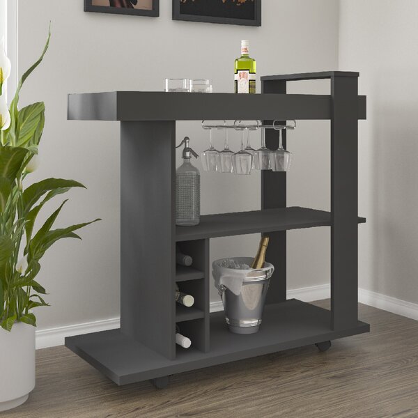 Nuneaton Wooden Drinks Serving Trolley In Grey