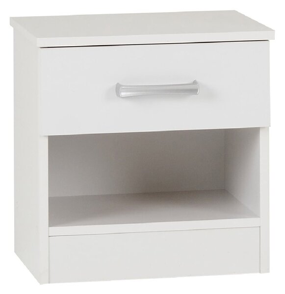 Pana Wooden Bedside Cabinet With 1 Drawer In White