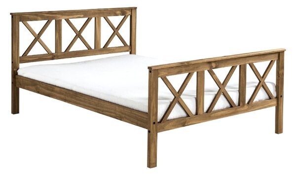 Sucre Wooden High Foot Double Bed In Dark Oak