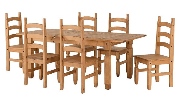 Central Wooden Extending Dining Table With 6 Chairs In Oak