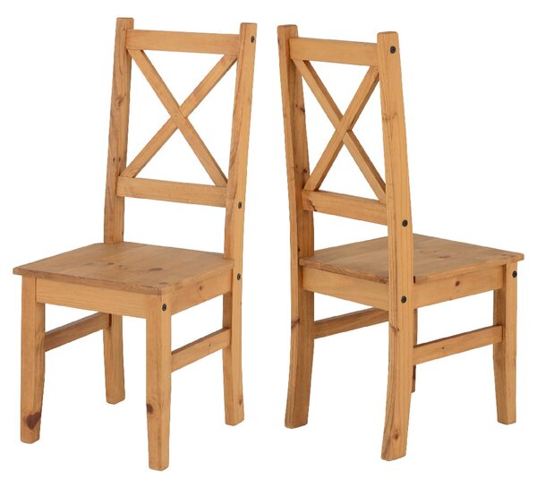 Sucre Oak Wooden Dining Chairs In Pair