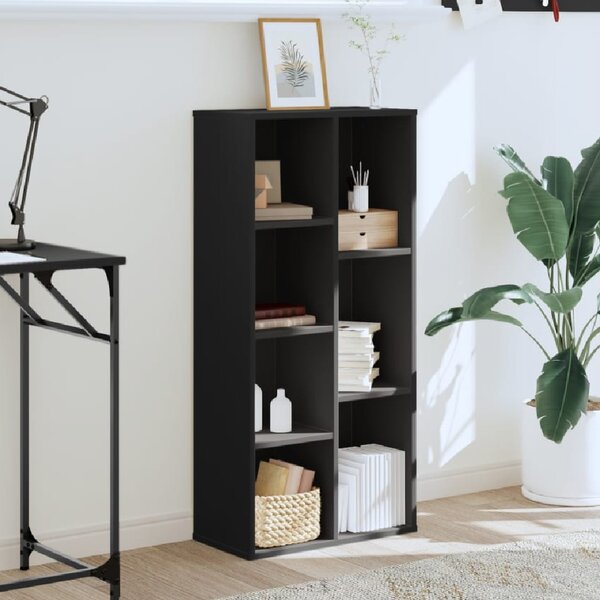 Ames Wooden Bookcase With 7 Compartment In Black