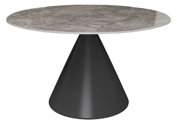 Aurora Ceramic Extending Dining Table In Gloss Grey