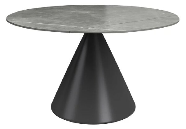 Aurora Ceramic Extending Dining Table In Matte Grey