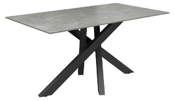 Barrie Ceramic Rectangular Dining Table In Matte Grey