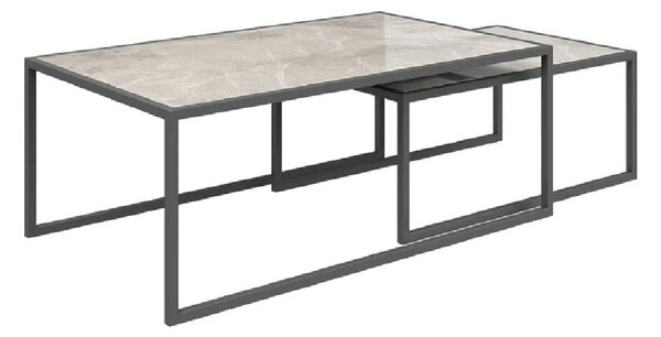 Barrie Ceramic Nesting Coffee Tables In Light Grey