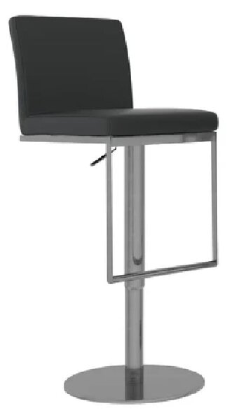 Eccles Leather Bar Stool With Chrome Base In Black