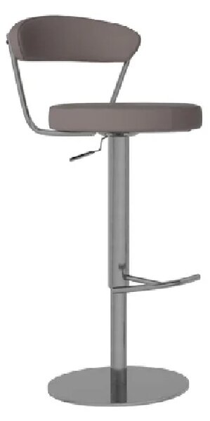 Glossop Leather Bar Stool With Chrome Base In Taupe