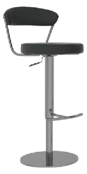 Glossop Leather Bar Stool With Chrome Base In Black