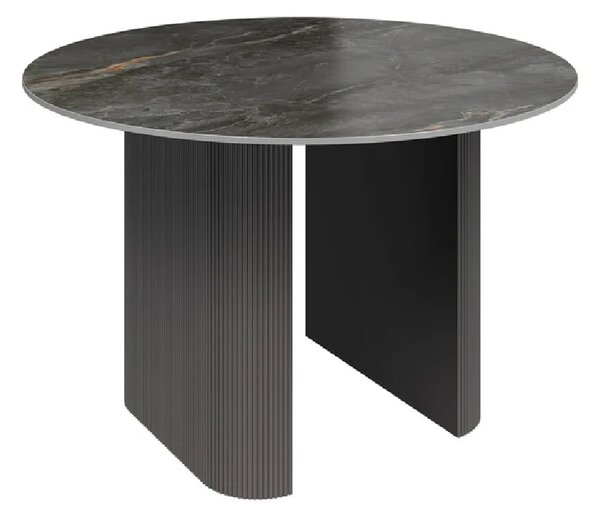 Cadillac Ceramic Round Dining Table In Gloss Grey