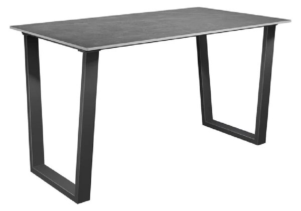 Caldwell Ceramic Rectangular Dining Table In Matte Grey