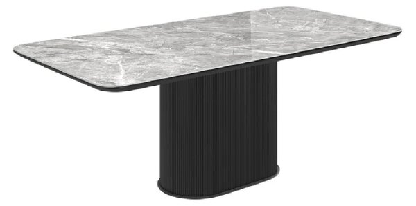 Ramona Ceramic Rectangular Coffee Table In Gloss Grey