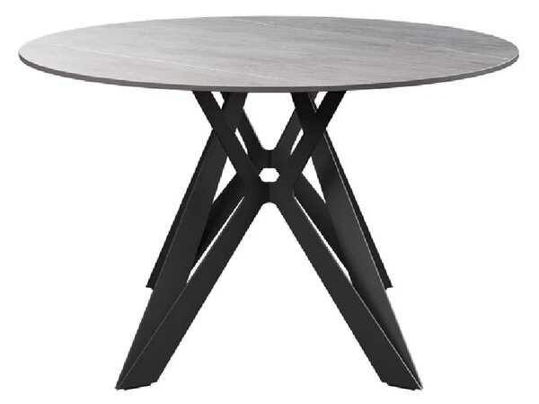 Mandan Ceramic Round Dining Table In Mid Grey