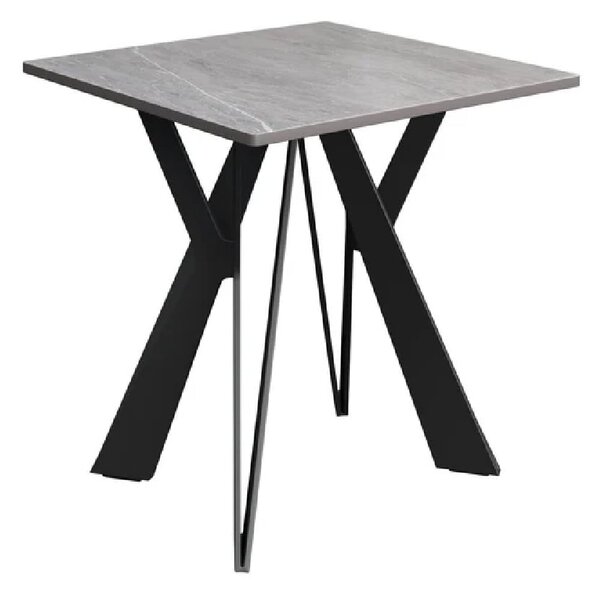 Mandan Ceramic Square Side Table In Mid Grey