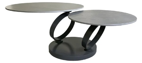 Oldham Twist Ceramic Coffee Table In Matte Grey