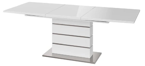 Macon High Gloss Butterfly Extending Dining Table In White