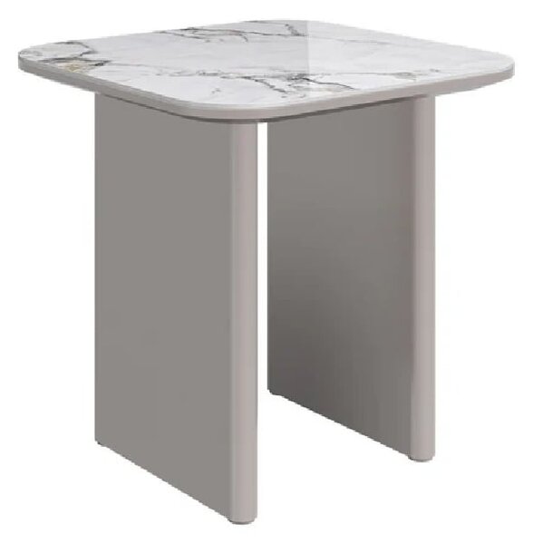 Madrid Ceramic Square Side Table In White