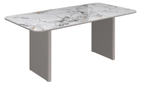 Madrid Ceramic Rectangular Dining Table In Gloss White