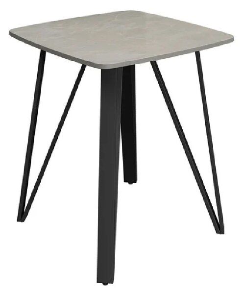 Raleigh Ceramic Square Side Table In Grey