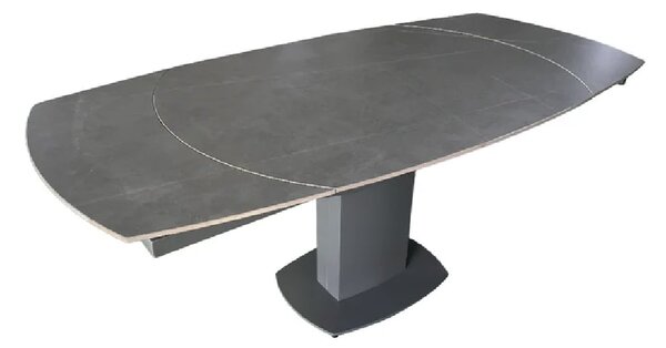 Oakmere Matte Grey Ceramic Extending Dining Table With Steel Base