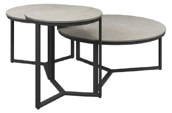 Raleigh Ceramic Nesting Coffee Tables In Grey