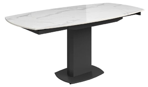 Oakmere White Ceramic Extending Dining Table With Steel Base