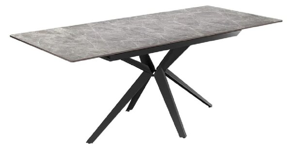 Vashon Ceramic Pull Out Extending Dining Table In Grey