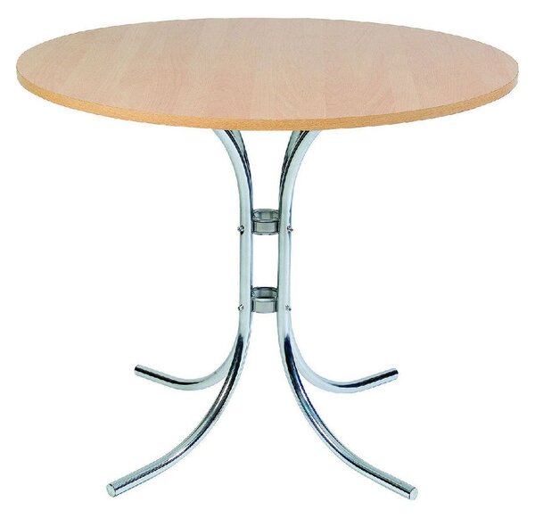 Beaufort Wooden Bistro Table With Chrome Base In Oak