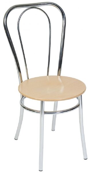 Beaufort Wooden Bistro Chair With Chrome Frame In Oak