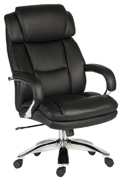 Crete Leather Home And Office Chair In Black