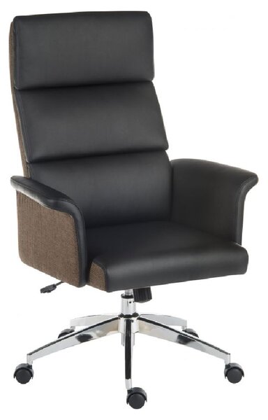 Eustis High Back Leather Home And Office Chair In Black