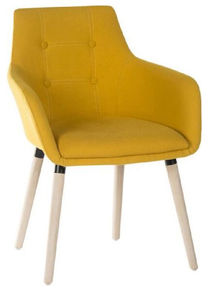 Easton Fabric Home And Office Chair With Oak Legs In Yellow