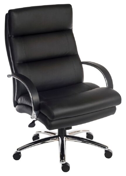 Safford Leather Home And Office Chair In Black