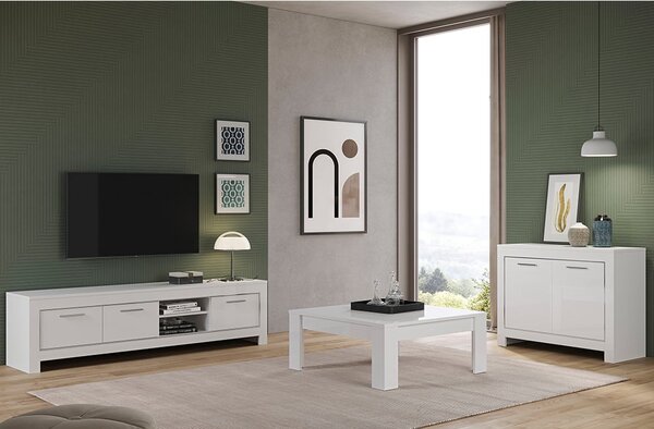 Lorenz Living Room Set With Sideboard In White