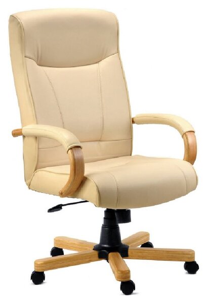 Kapolei Leather Home And Office Chair In Cream