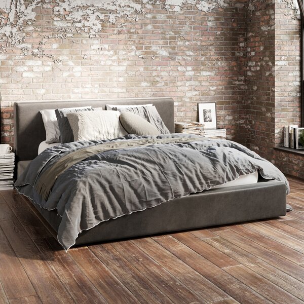 Snohomish Velvet Double Bed In Dapple Grey