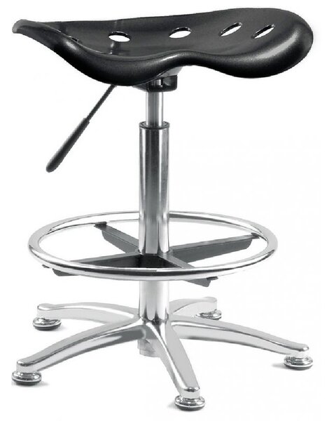 Tacoma Polypropylene Office Stool With Chrome Base In Black